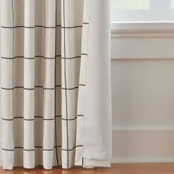 Threadmade Brighton Rod Pocket Back Tab Window Curtain Panel, Black - 52