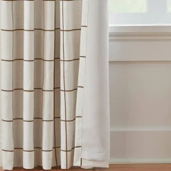 Threadmade Brighton Rod Pocket Back Tab Window Curtain Panel, Black - 52
