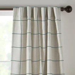 Threadmade Brighton Rod Pocket Back Tab Window Curtain Panel, Black - 52