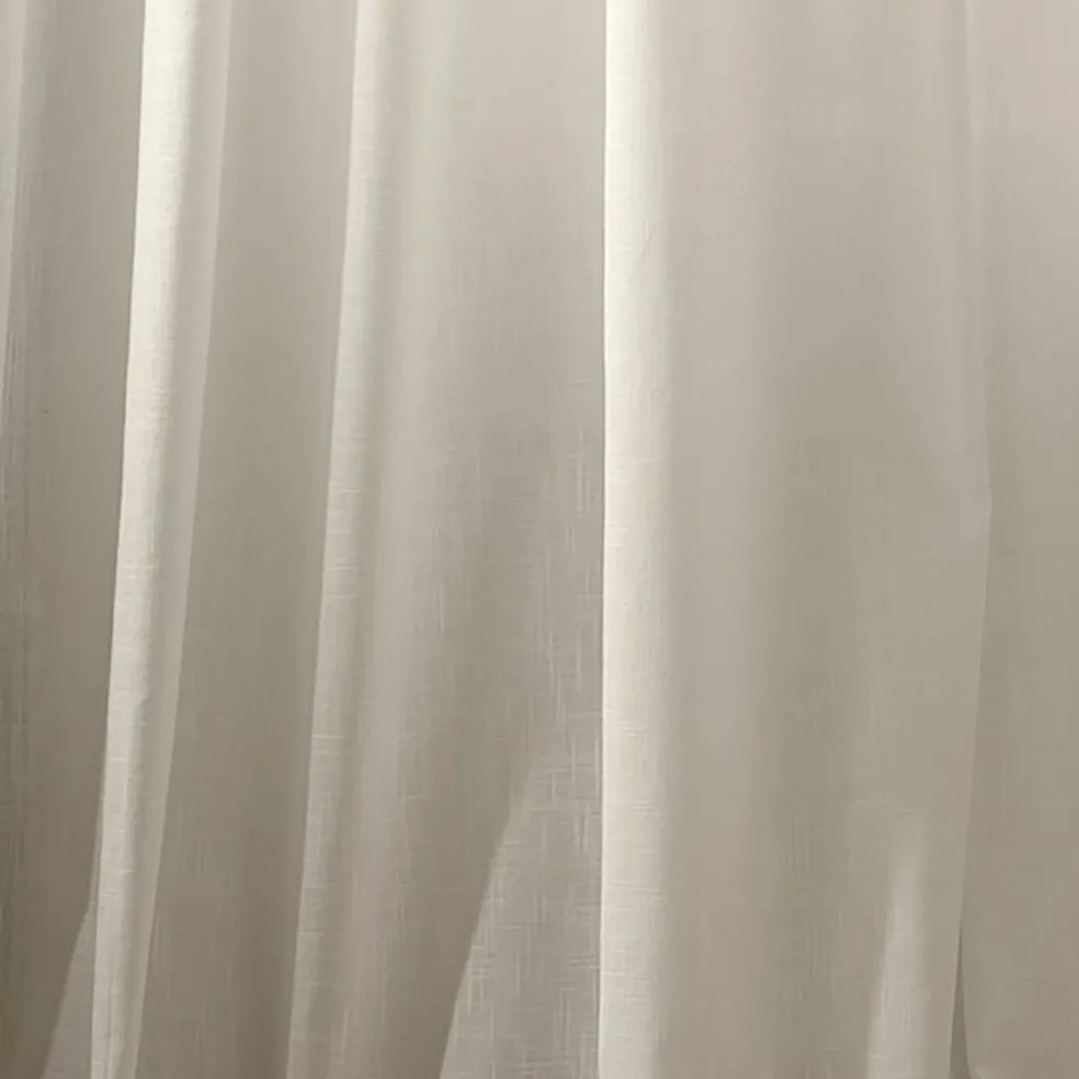 Threadmade Calypso Macramé Tassel Semi Sheer Window Curtain, Ivory - 52"W x 95"L