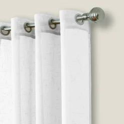 Threadmade Carmen Sheer Extra Wide Indoor/Outdoor Sheer Window Curtain, Natural - 114"W x 108"L