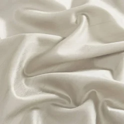 Threadmade Colette Faux Silk Scalloped Window Valance, Ivory - 50