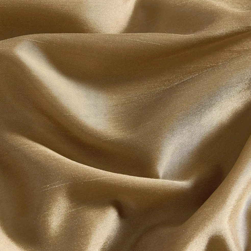Threadmade Colette Faux Silk Blackout Window Curtain, Taupe - 52"W x 108"L