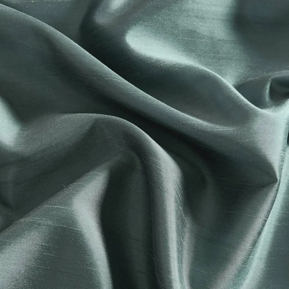 Threadmade Colette Faux Silk Blackout Window Curtain, Taupe - 52"W x 108"L