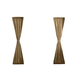 Threadmade Colette Faux Silk Blackout Window Curtain, Taupe - 52