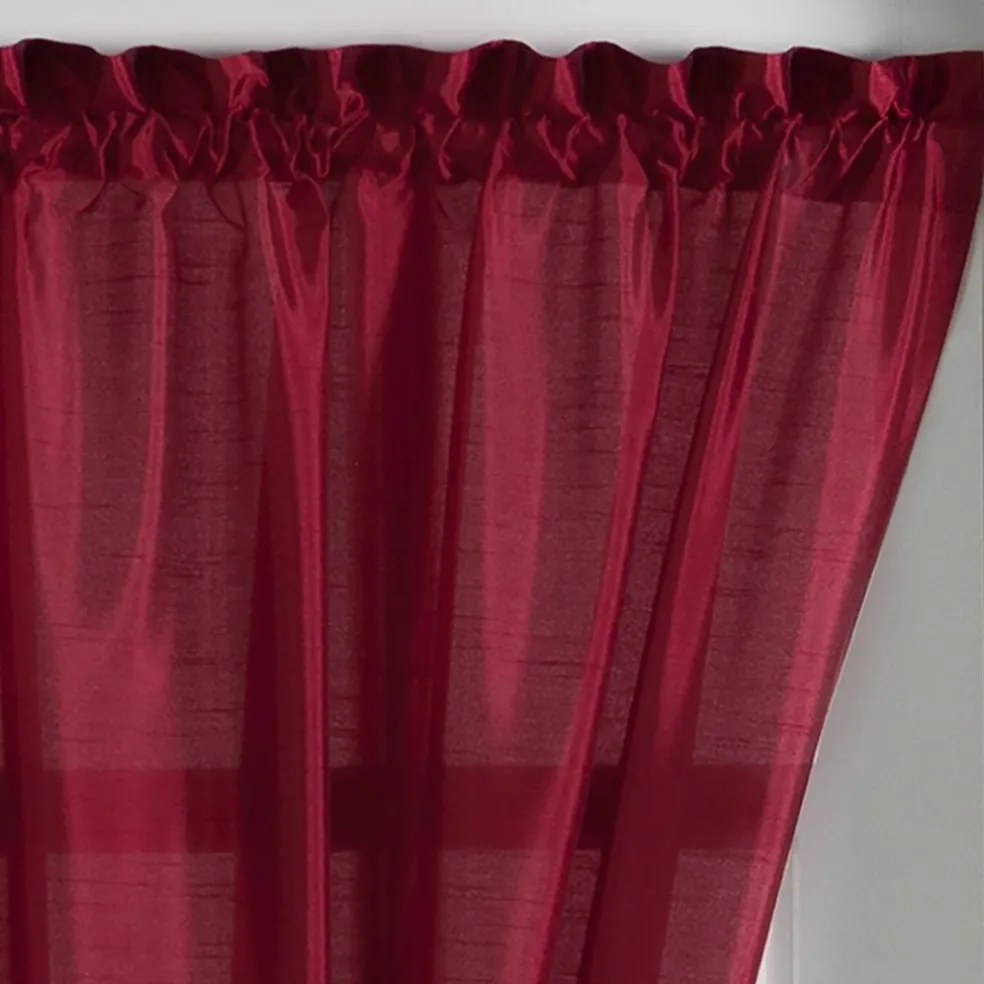Threadmade Colette Faux Silk Blackout Window Curtain, Taupe - 52"W x 108"L