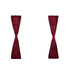 Threadmade Colette Faux Silk Blackout Window Curtain, Taupe - 52