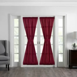 Threadmade Colette Faux Silk Blackout Window Curtain, Taupe - 52