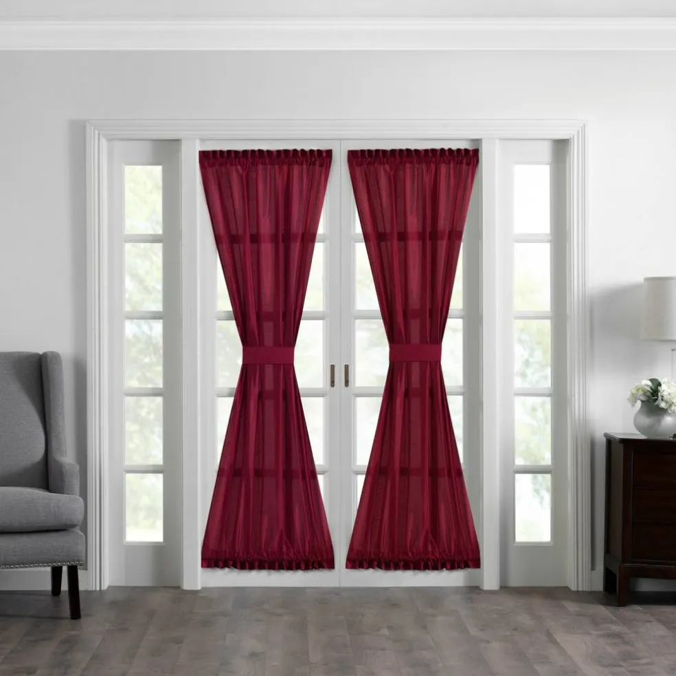 Threadmade Colette Faux Silk Blackout Window Curtain, Taupe - 52"W x 108"L