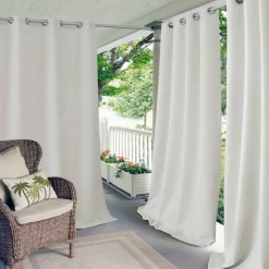 Threadmade Connor Solid Indoor/Outdoor Window Curtain, Gray - 52