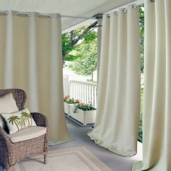 Threadmade Connor Solid Indoor/Outdoor Window Curtain, Gray - 52