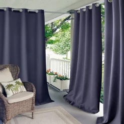 Threadmade Connor Solid Indoor/Outdoor Window Curtain, Gray - 52