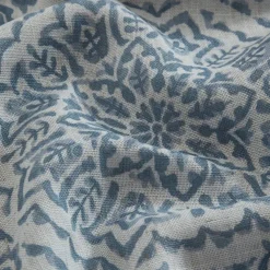 Threadmade Giovanni Medallion Blackout Window Curtain Panel, Blue - 52"W x 84"L