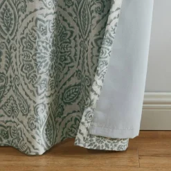 Threadmade Giovanni Medallion Blackout Window Curtain Panel, Blue - 52"W x 84"L
