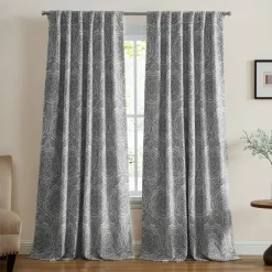 Threadmade Giovanni Medallion Blackout Window Curtain Panel, Blue - 52