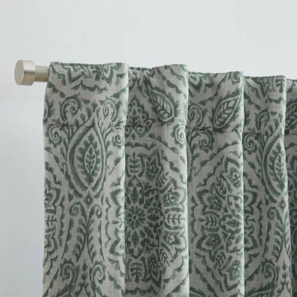 Threadmade Giovanni Medallion Blackout Window Curtain Panel, Blue - 52"W x 84"L