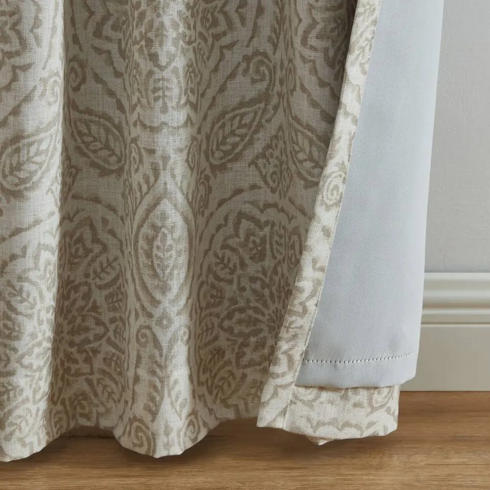 Threadmade Giovanni Medallion Blackout Window Curtain Panel, Blue - 52"W x 84"L