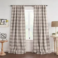 Threadmade Grainger Rod Pocket Back Tab Window Curtain, Indigo - 52