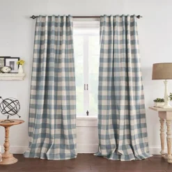 Threadmade Grainger Rod Pocket Back Tab Window Curtain, Indigo - 52