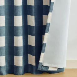 Threadmade Grainger Rod Pocket Back Tab Window Curtain, Indigo - 52