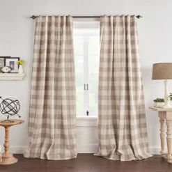 Threadmade Grainger Rod Pocket Back Tab Window Curtain, Indigo - 52
