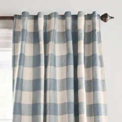 Threadmade Grainger Rod Pocket Back Tab Window Curtain, Indigo - 52