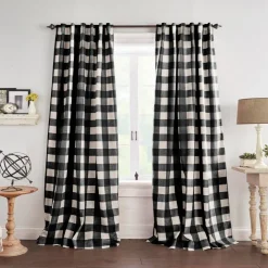 Threadmade Grainger Rod Pocket Back Tab Window Curtain, Indigo - 52