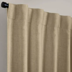 Threadmade Harrow Solid Texture Blackout Window Curtain Panel, Blue - 52"W x 95"L