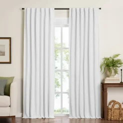 Threadmade Harrow Solid Texture Blackout Window Curtain Panel, Blue - 52