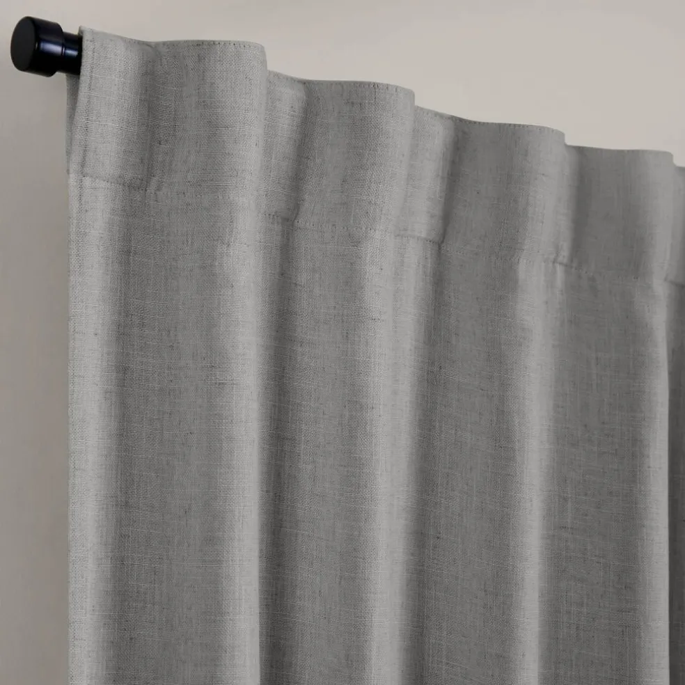 Threadmade Harrow Solid Texture Blackout Window Curtain Panel, Blue - 52"W x 95"L