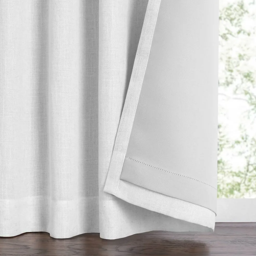 Threadmade Harrow Solid Texture Blackout Window Curtain Panel, Blue - 52"W x 95"L