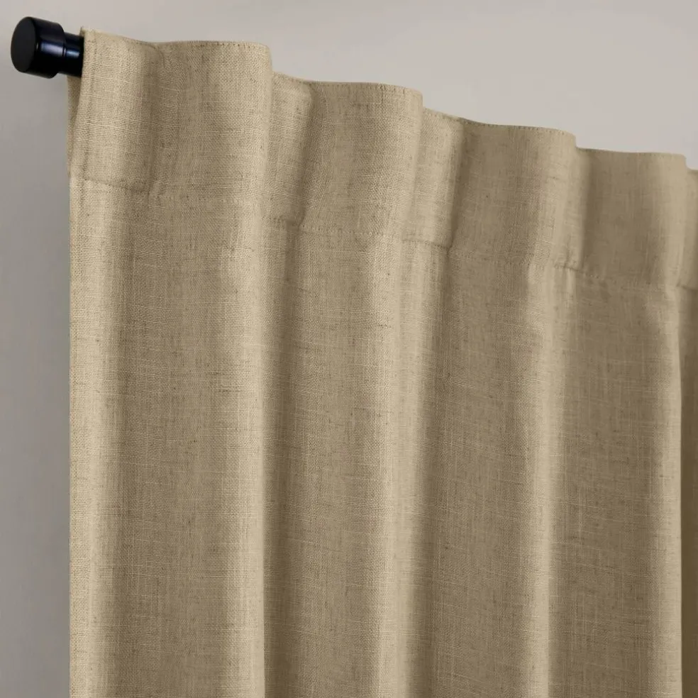 Threadmade Harrow Solid Texture Blackout Window Curtain Panel, Blue - 52"W x 95"L