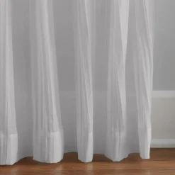 Threadmade Jolie Semi-Sheer Tab Top Window Curtain, Ivory - 52