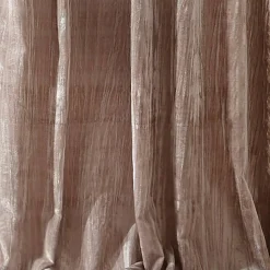 Threadmade Korena Tie-Top Crushed Velvet Window Curtain, Taupe - 52