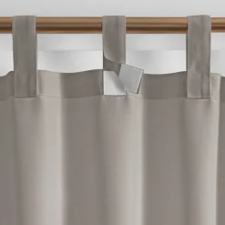 Threadmade Matine Solid Tab Top Indoor/Outdoor Window Curtain, Gray - 52