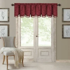 Threadmade Mia Beaded Scallop Valance, Blue - 52