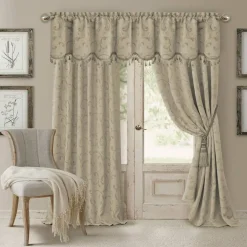 Threadmade Mia Beaded Scallop Valance, Blue - 52