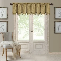 Threadmade Mia Beaded Scallop Valance, Blue - 52