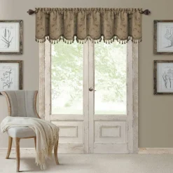 Threadmade Mia Beaded Scallop Valance, Blue - 52
