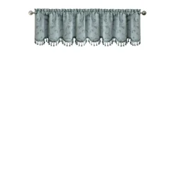 Threadmade Mia Beaded Scallop Valance, Blue - 52