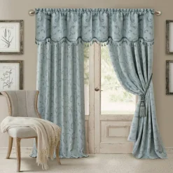 Threadmade Mia Beaded Scallop Valance, Blue - 52