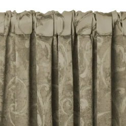 Threadmade Mia Jacquard Scroll Blackout Window Curtain, Gray - 52