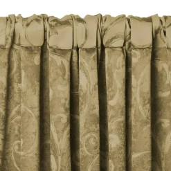 Threadmade Mia Jacquard Scroll Blackout Window Curtain, Gray - 52