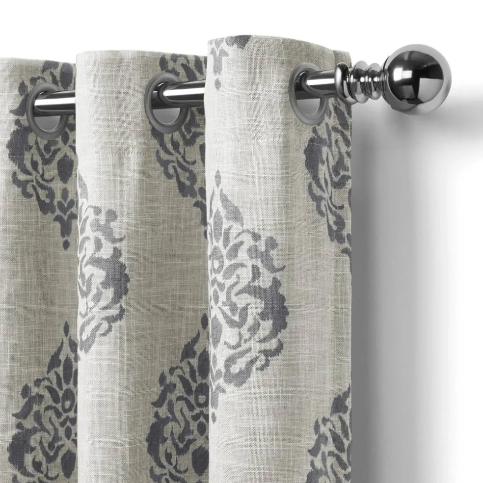 Threadmade Navara Medallion Room Darkening Window Curtain, Cinnamon - 52"W x 84"L