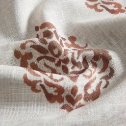Threadmade Navara Medallion Room Darkening Window Curtain, Cinnamon - 52