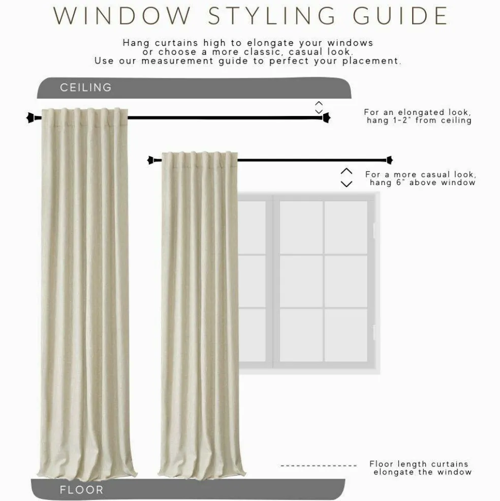 Threadmade Sawyer Window Panel, Linen - 52"W x 84"L