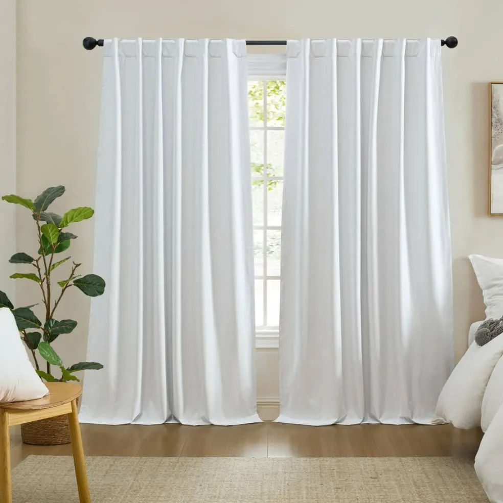 Threadmade Solace Blackout Window Panel, White - 52"W x 95"L