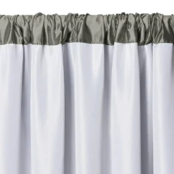 Threadmade Versailles Faux Silk Blackout Window Curtain, Ivory - 52