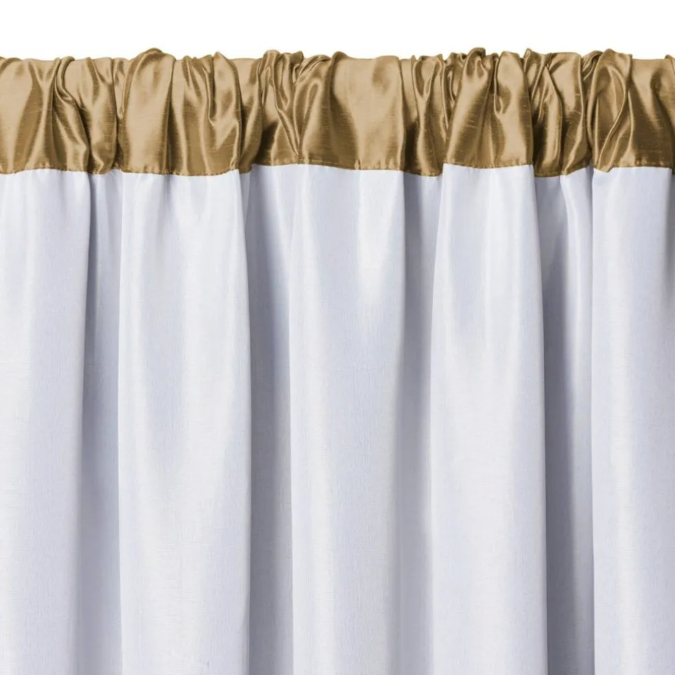 Threadmade Versailles Faux Silk Blackout Window Curtain, Ivory - 52"W x 95"L