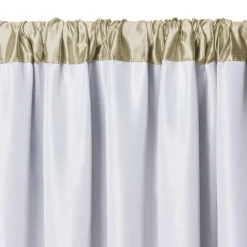 Threadmade Versailles Faux Silk Blackout Window Curtain, Ivory - 52